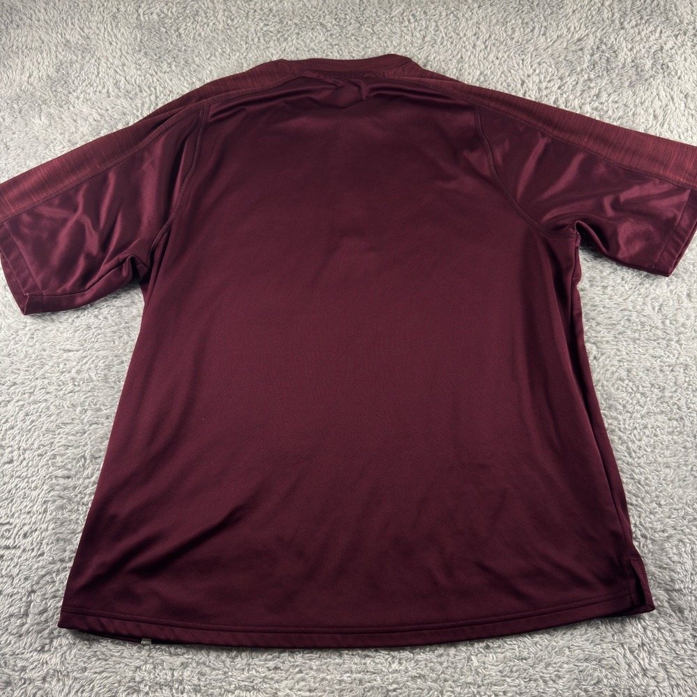 Adidas Mens XL Climalite Quarter Zip Short Sleeve Polo Baseball Maroon - Picture 5 of 8